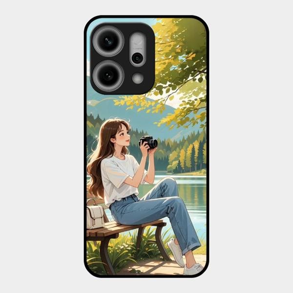 nature s frame glossy metal case cover for Oppo Reno 14 Pro 5G