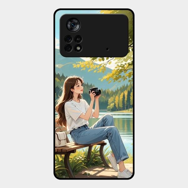 nature s frame glossy metal case cover for Poco X4 Pro 5G