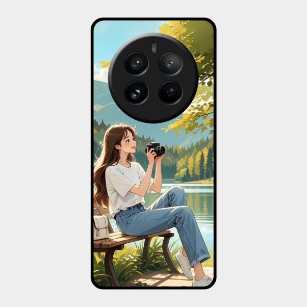nature s frame glossy metal case cover for Realme 12 Pro Plus 5G