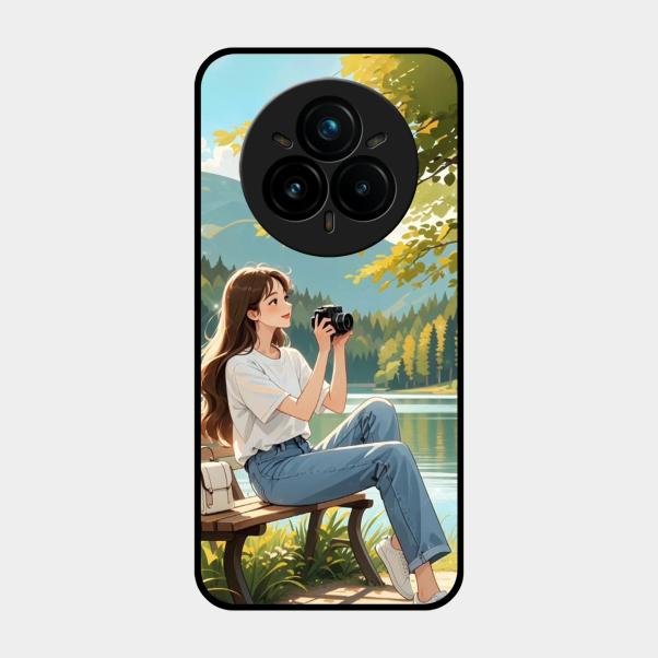 nature s frame glossy metal case cover for Realme 14 Pro 5G
