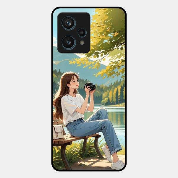 nature s frame glossy metal case cover for Realme 9 Pro Plus 5G