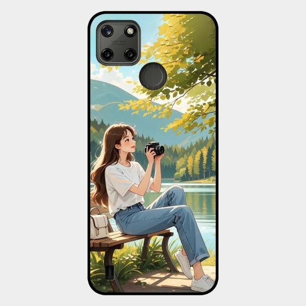 nature s frame glossy metal case cover for Realme C21Y