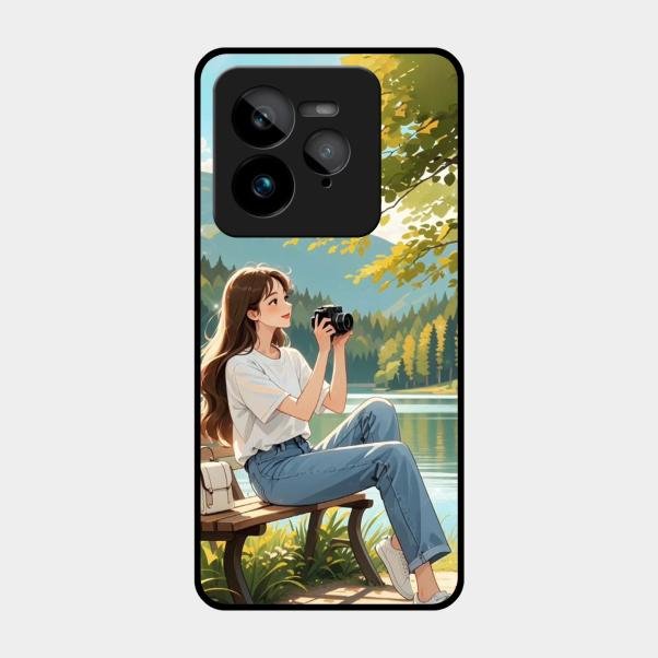 nature s frame glossy metal case cover for Realme Gt 7 Pro