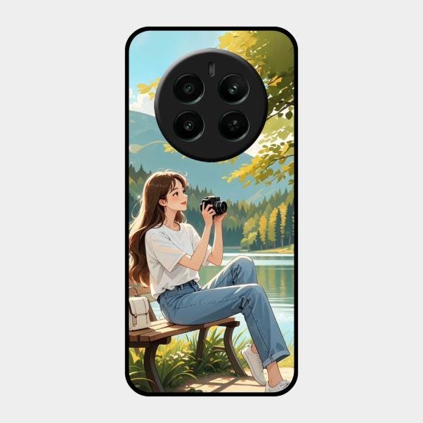 nature s frame glossy metal case cover for Realme Narzo 70 5G