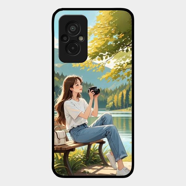 nature s frame glossy metal case cover for Redmi 11 Prime 4G