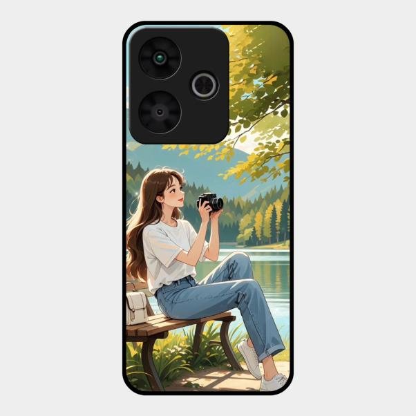 nature s frame glossy metal case cover for Redmi 13 5G
