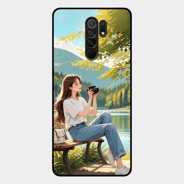nature s frame glossy metal case cover for Redmi 9 Prime