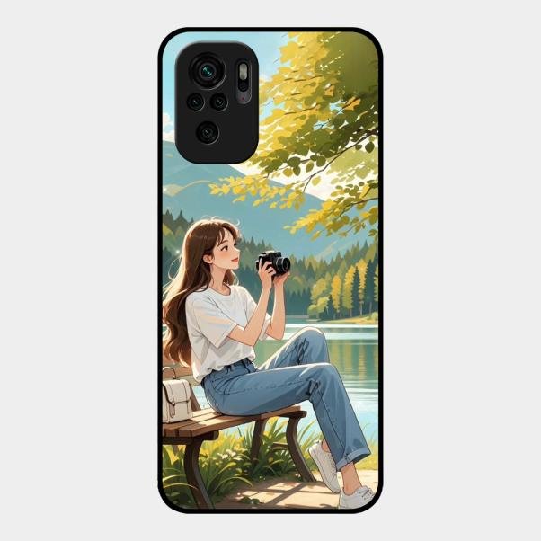 nature s frame glossy metal case cover for Redmi Note 10