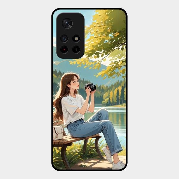 nature s frame glossy metal case cover for Redmi Note 11T 5G