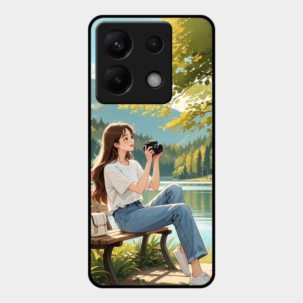 nature s frame glossy metal case cover for Redmi Note 13 Pro 5G