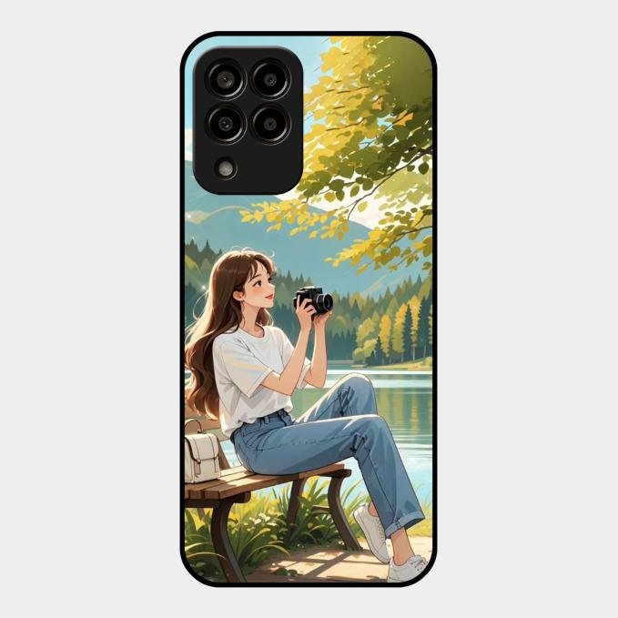 nature s frame glossy metal case cover for Samsung Galaxy M33 5G