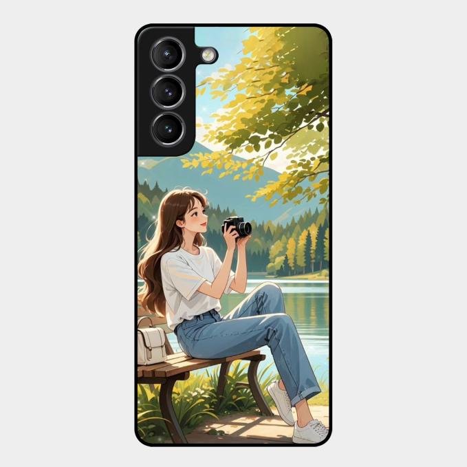 nature s frame glossy metal case cover for Samsung Galaxy S21 Plus