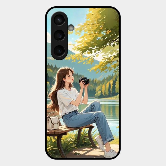 nature s frame glossy metal case cover for Samsung Galaxy S23 Fe 5G