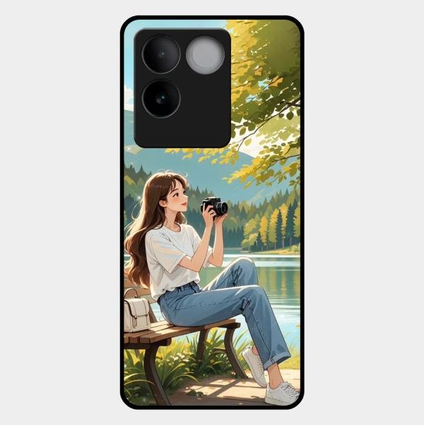 nature s frame glossy metal case cover for Vivo T2 Pro 5G