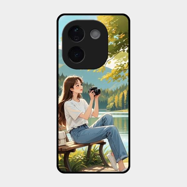 nature s frame glossy metal case cover for Vivo T3 Pro 5G