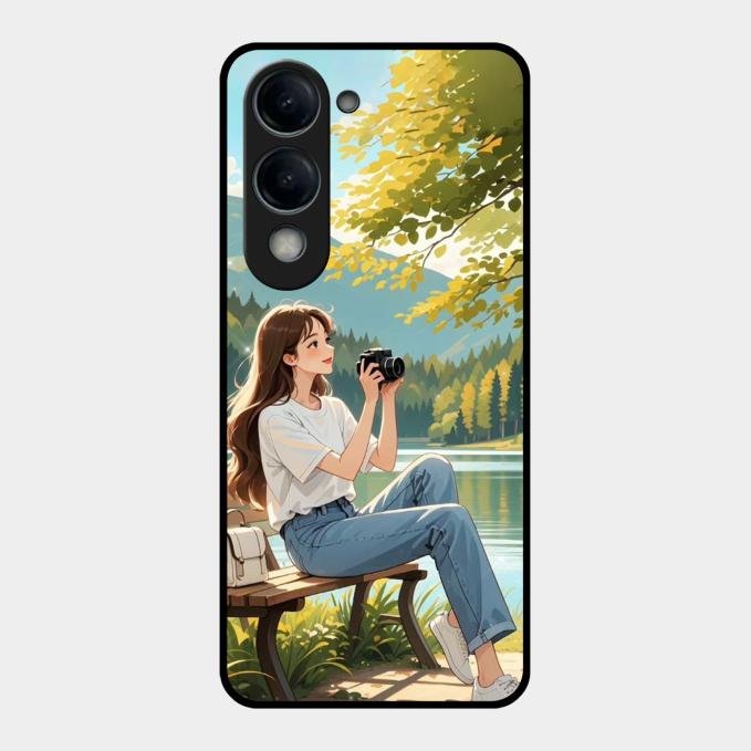 nature s frame glossy metal case cover for Vivo T4 Lite 5G