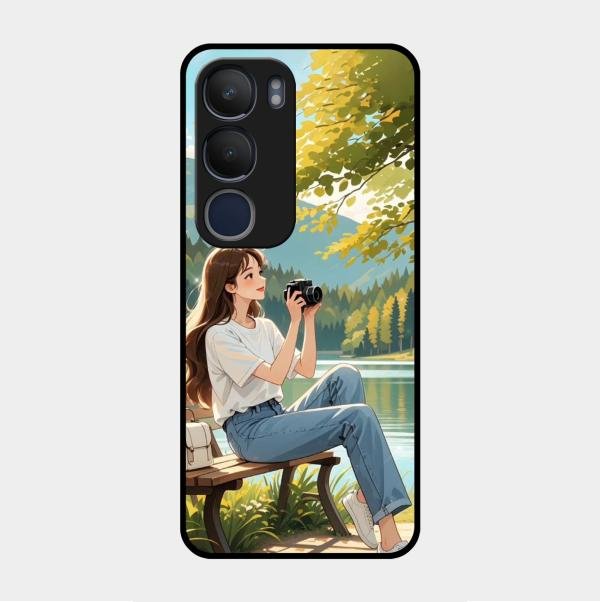 nature s frame glossy metal case cover for Vivo Y29 5G