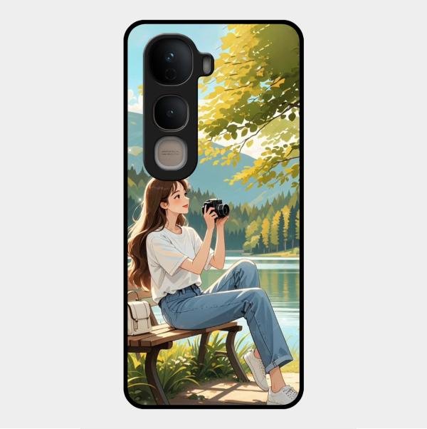 nature s frame glossy metal case cover for Vivo Y400 5G