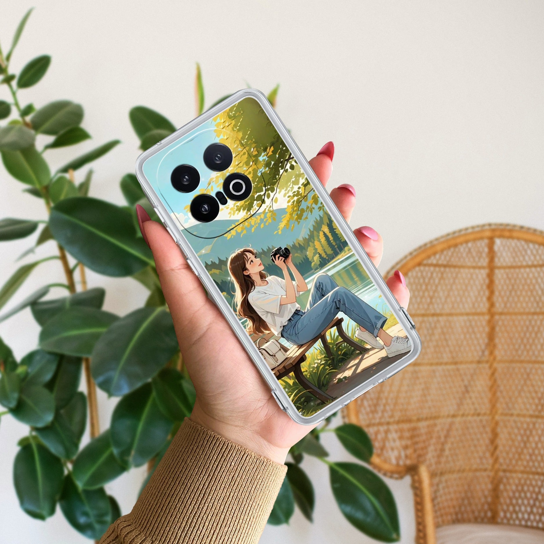 Nature-s Frame Transparent Silicon Case For iQOO 13 5G