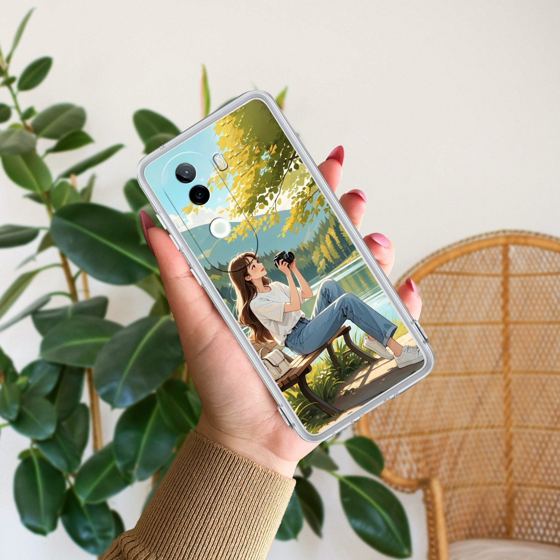 Natures Frame Anti Yellow Case For Vivo V40e 5G