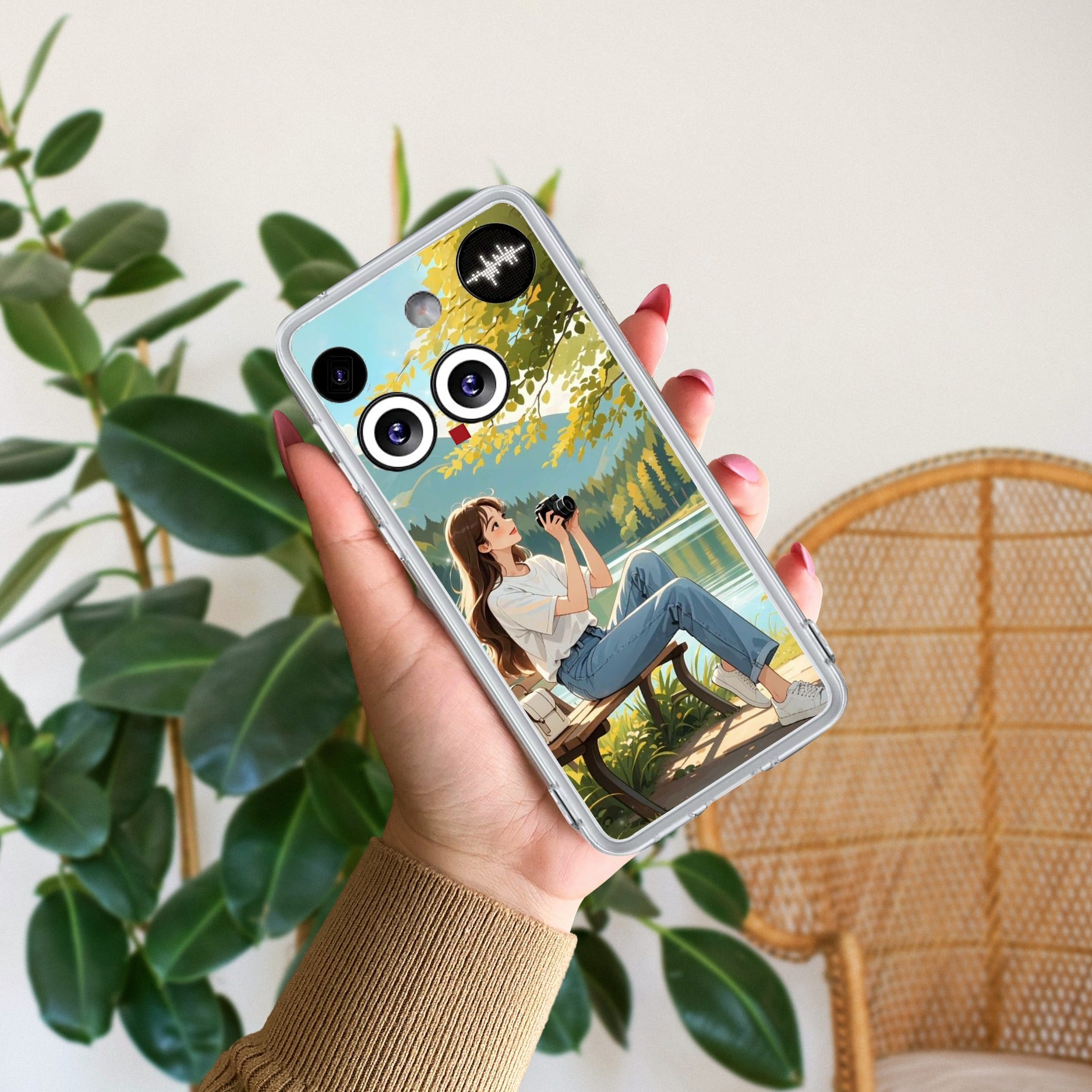 Natures Frame Transparent Silicon Case For Nothing Phone 3