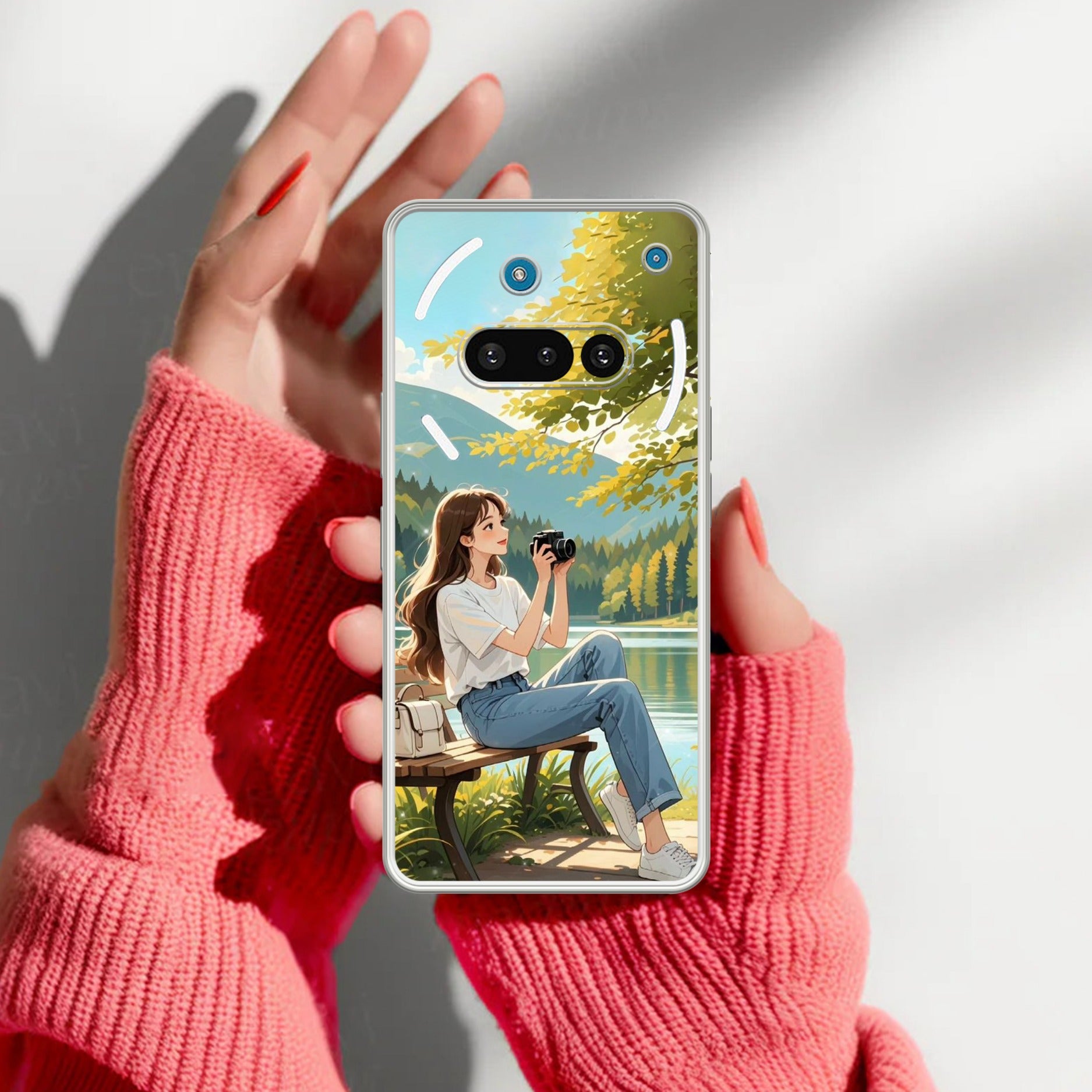 Natures Frame Transparent Silicon Case For Nothing Phone 3A 5G