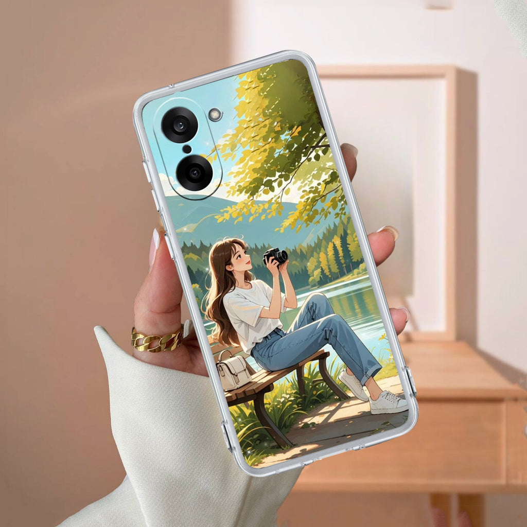 Nature's Frame Transparent Silicon Case For OnePlus Nord CE5 5G