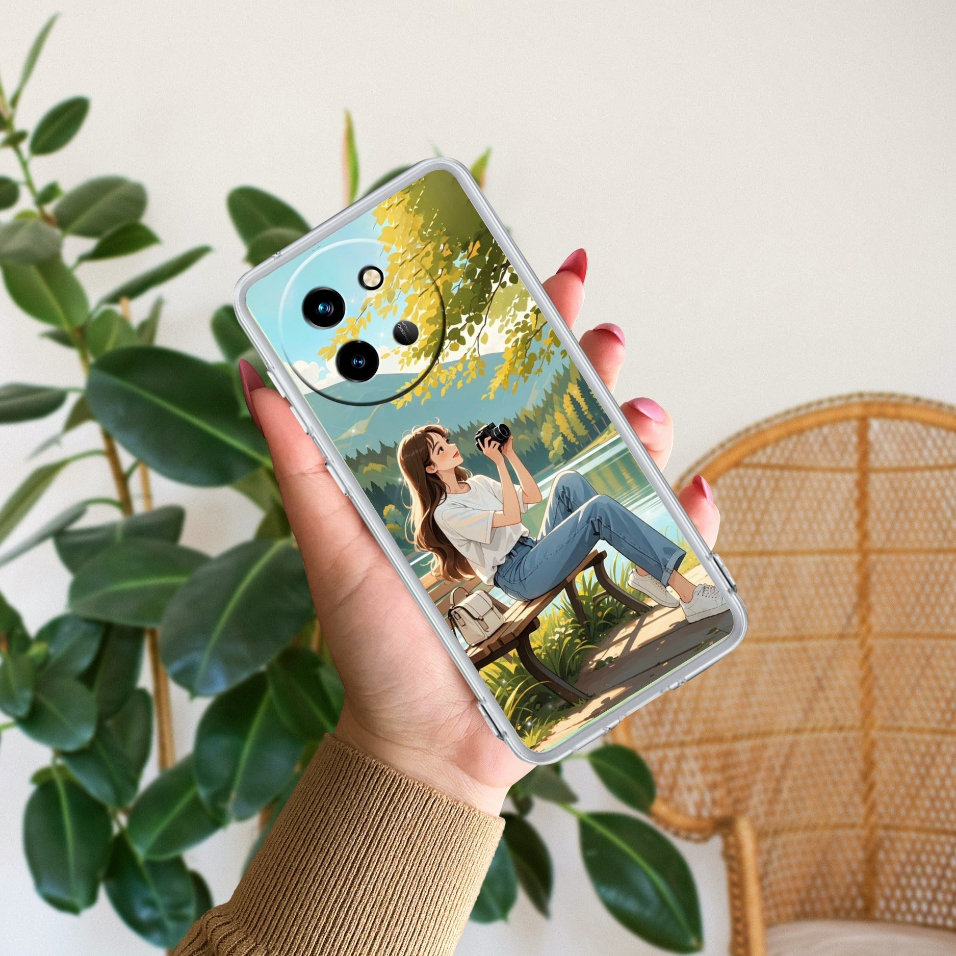 Natures Frame Anti Yellow Case For Vivo T3X 5G