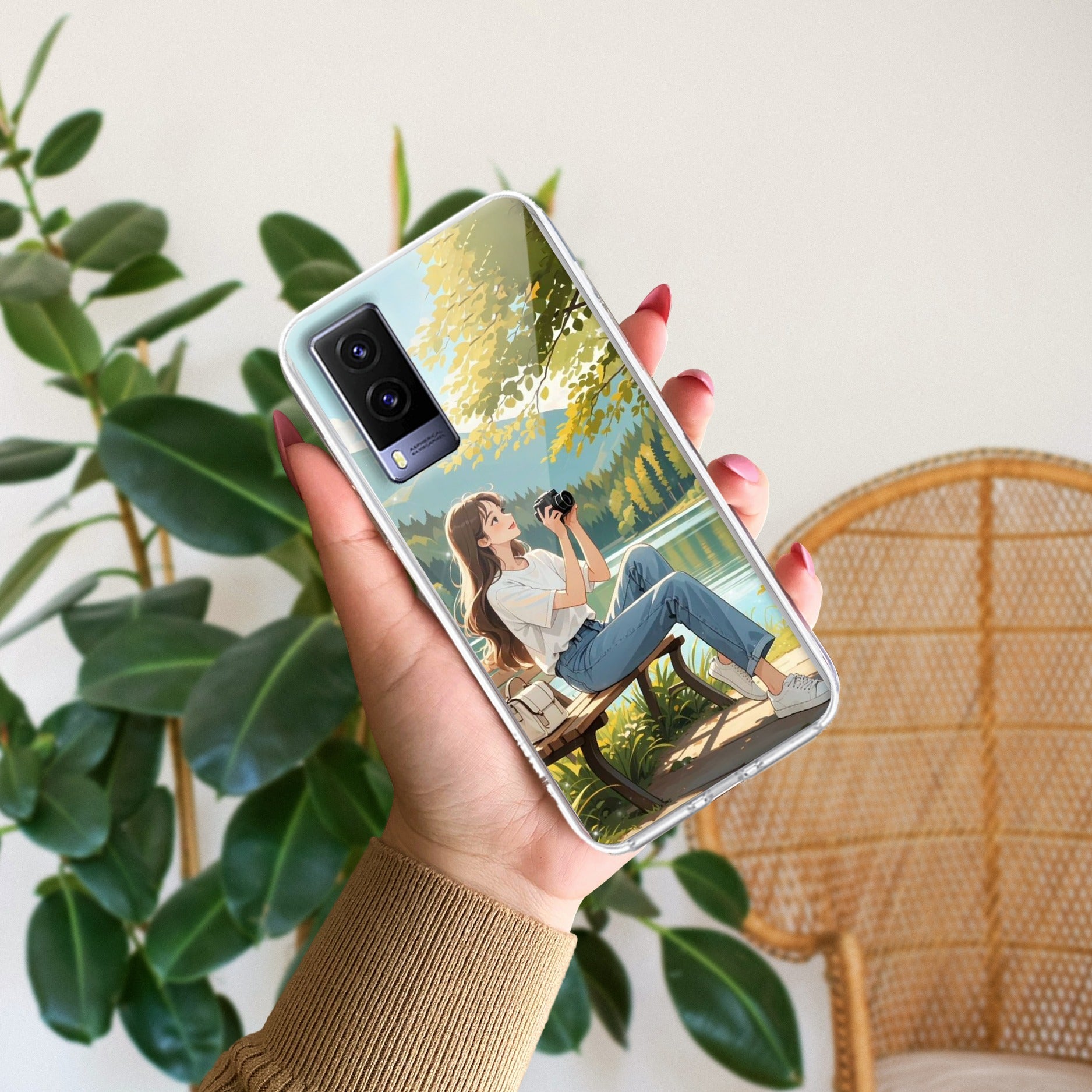 Natures Frame Anti Yellow Case For Vivo V21e 5G