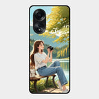 Nature's Frame Glass Case Cover For Oppo A58
