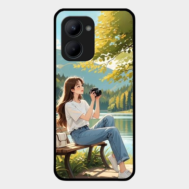 Nature’s Frame Glass Case Cover For Realme C33 2023