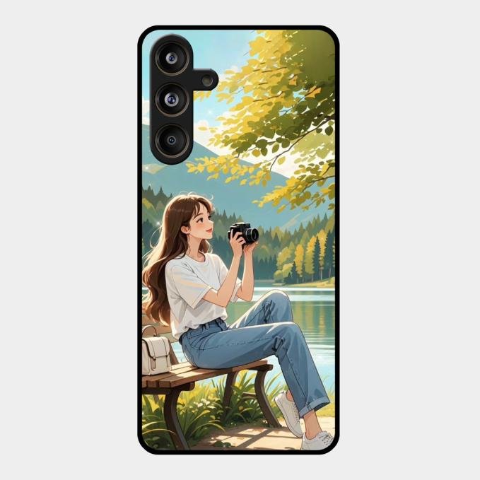 Nature’s Frame Glass Case Cover For Samsung Galaxy M55 5G
