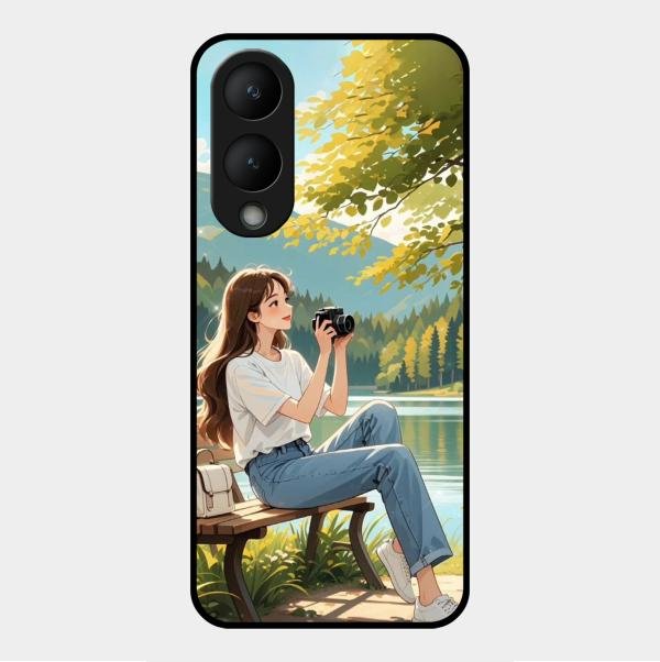 Nature’s Frame Glass Case Cover For Vivo Y17S