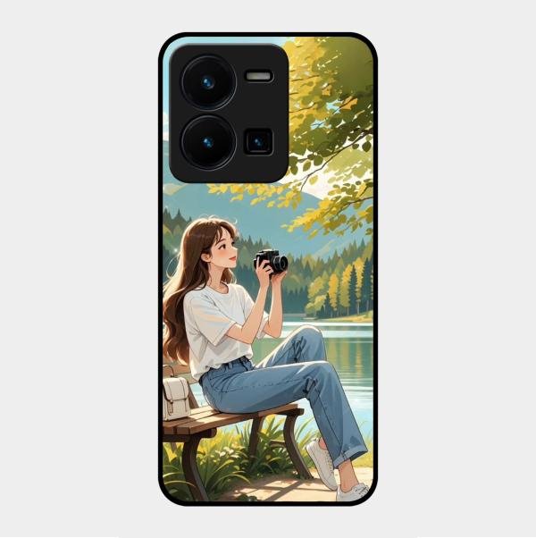 Nature’s Frame Glass Case Cover For Vivo Y35