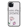 Never Stop Growing Glossy Metal Case Cover For iPhone 14 Plus