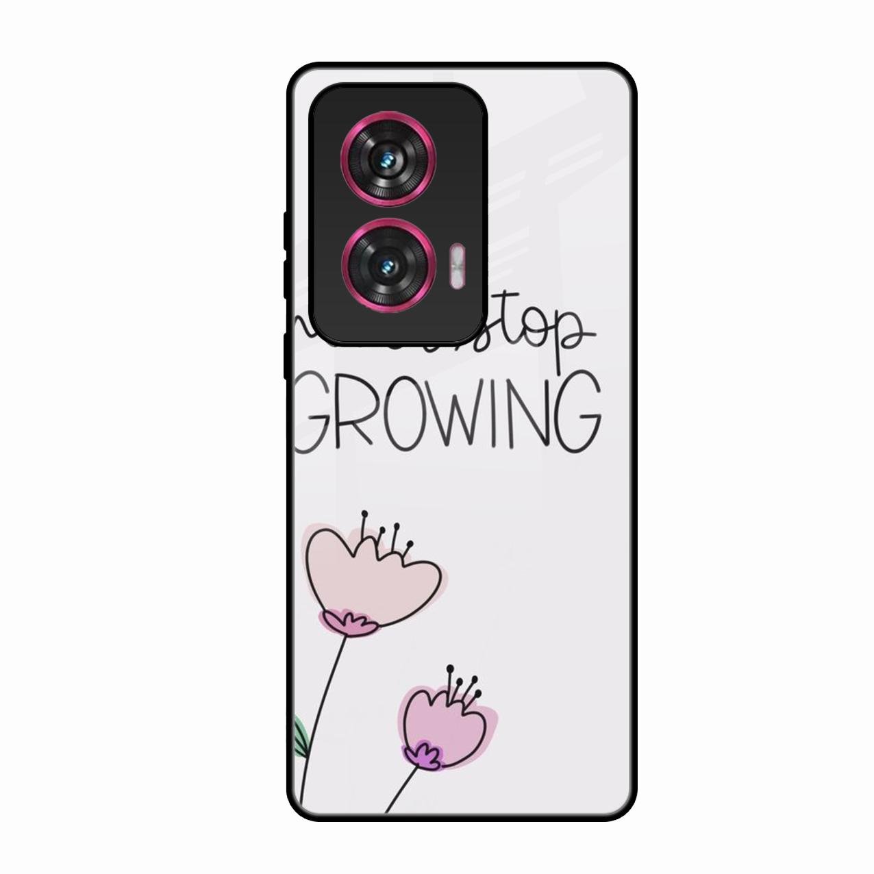 Never Stop Growing Glossy Metal Case Cover For Motorola Edge 50 Fusion 5G