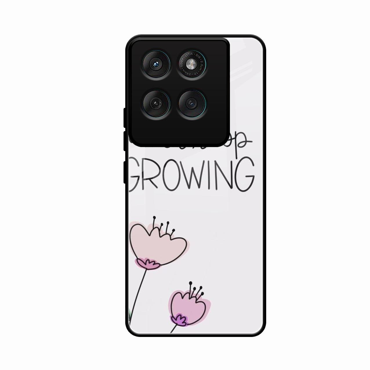 Never Stop Growing Glossy Metal Case Cover For Motorola Edge 60 Pro 5G