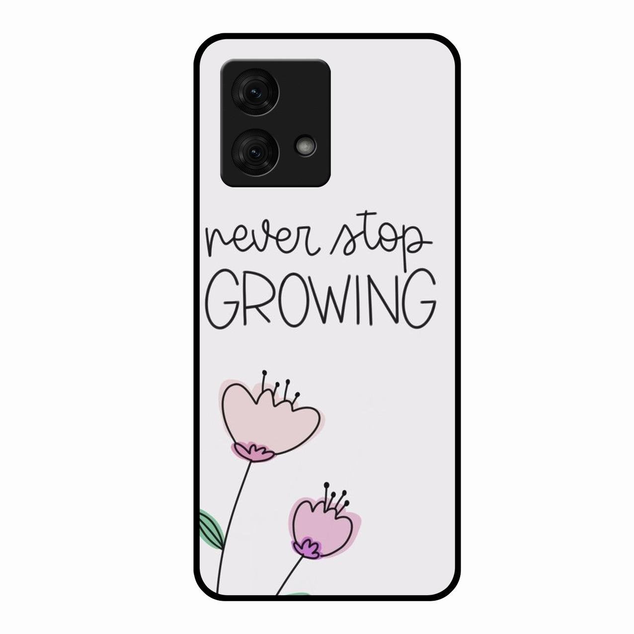 Never Stop Growing Glossy Metal Case Cover For Motorola g84 5G