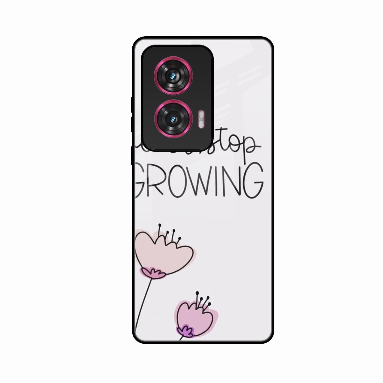 Never Stop Growing Glossy Metal Case Cover For Motorola G96 5G