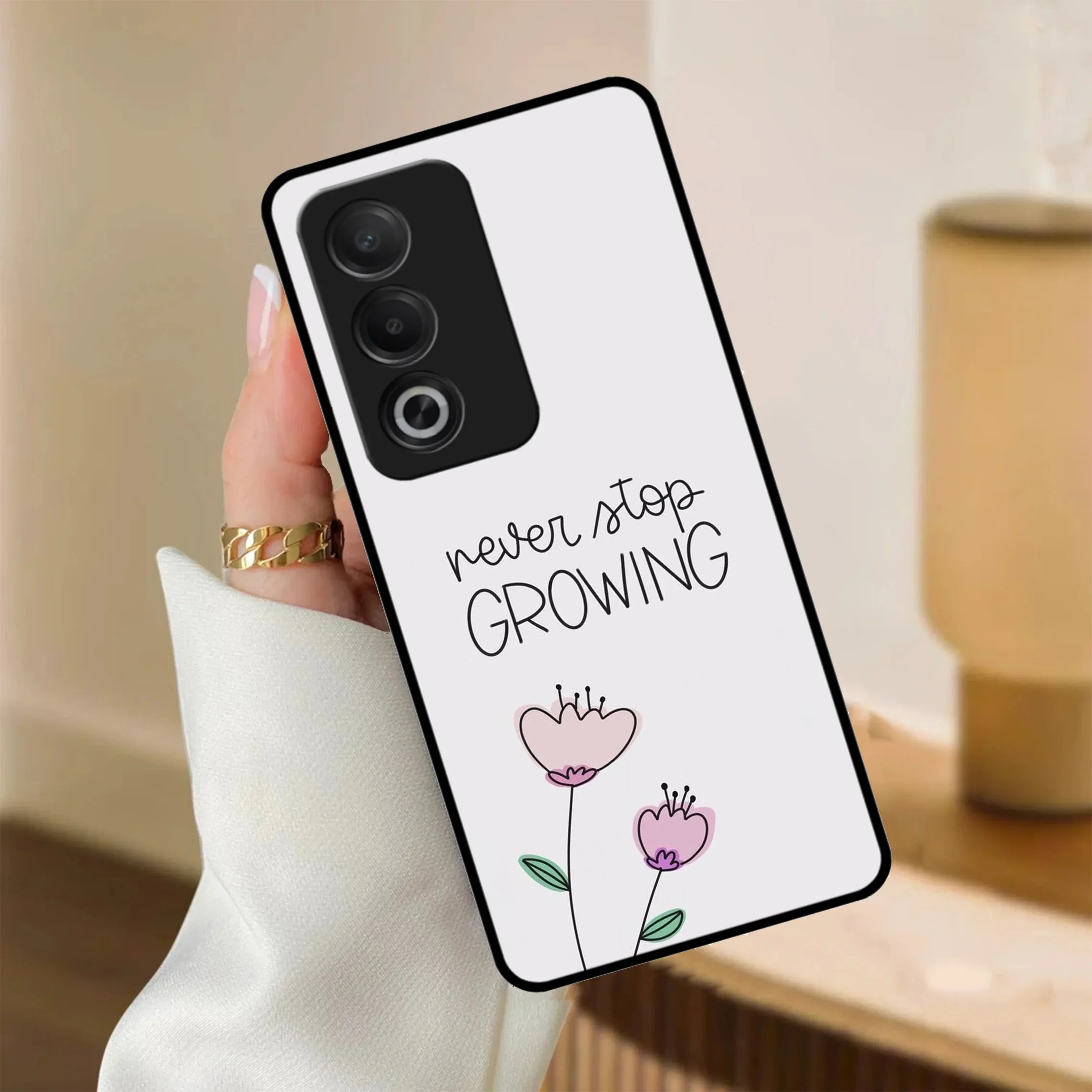 Never Stop Growing Glossy Metal Case Cover For Oppo - ShopOnCliQ