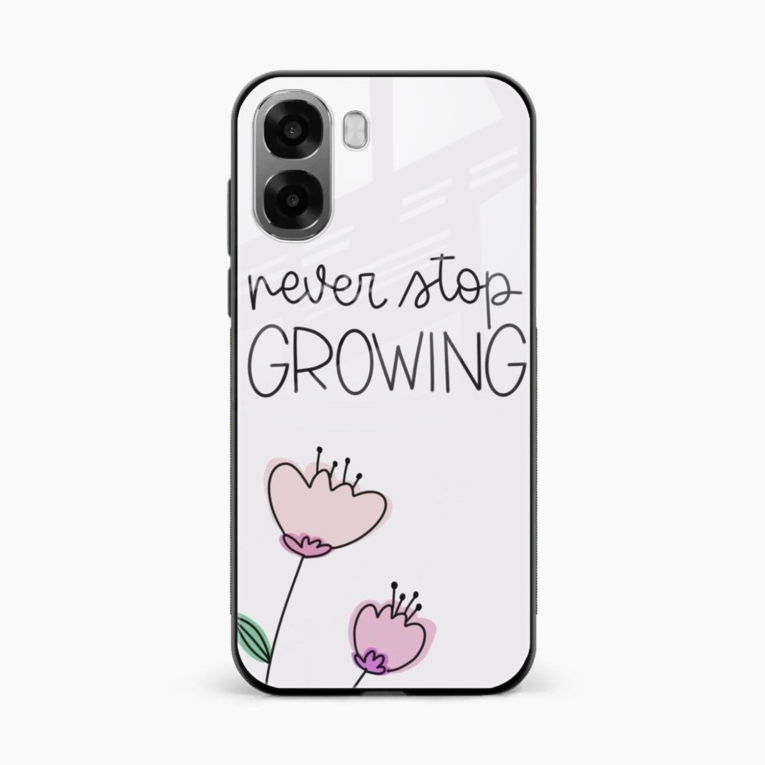 Never Stop Growing Glossy Metal Case Cover For Oppo A6X 5G