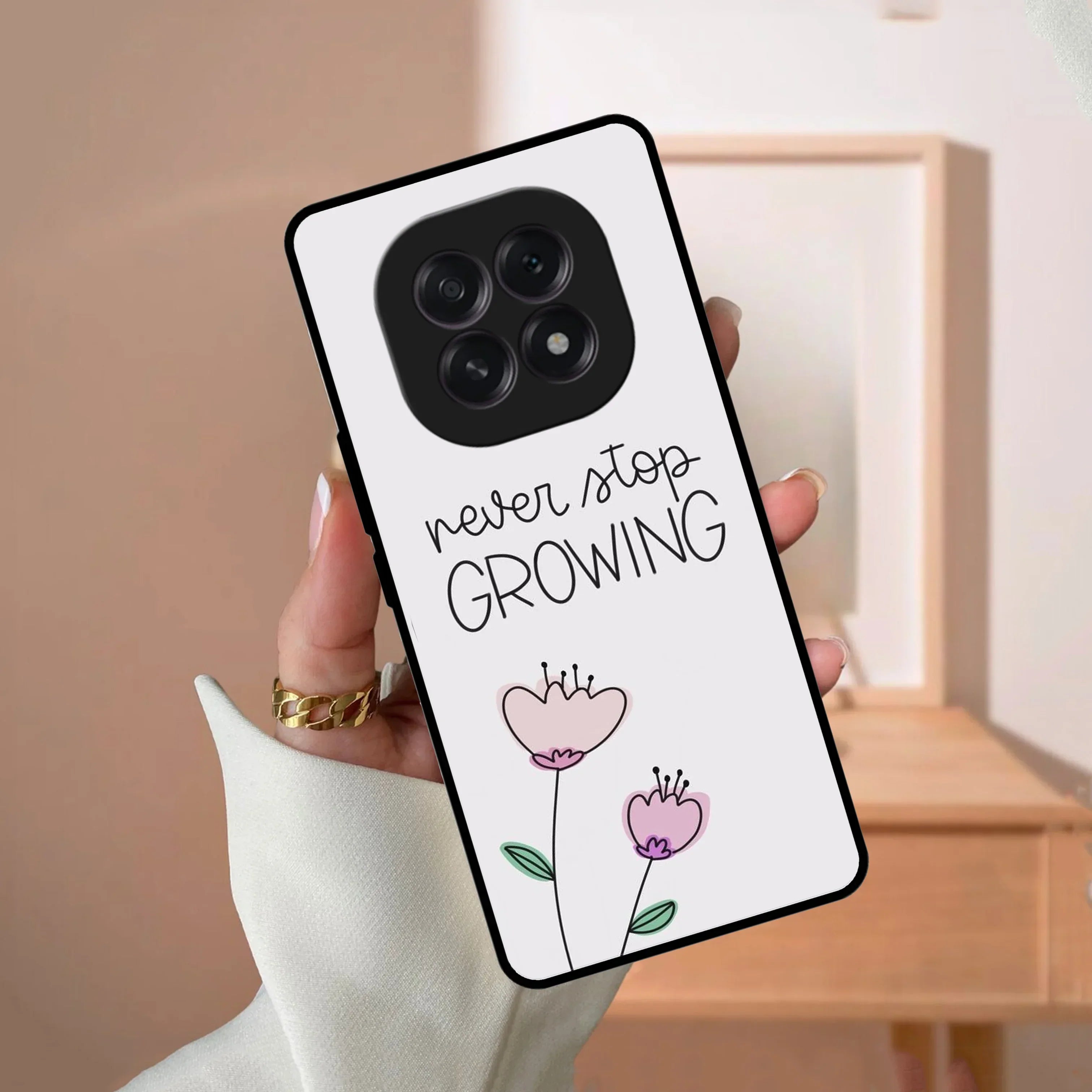 Never Stop Growing Glossy Metal Case Cover For Oppo - ShopOnCliQ