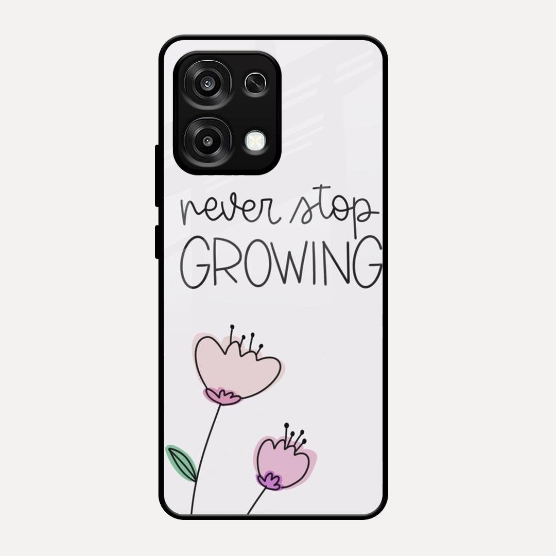 Never Stop Growing Glossy Metal Case Cover For Oppo F31 5G