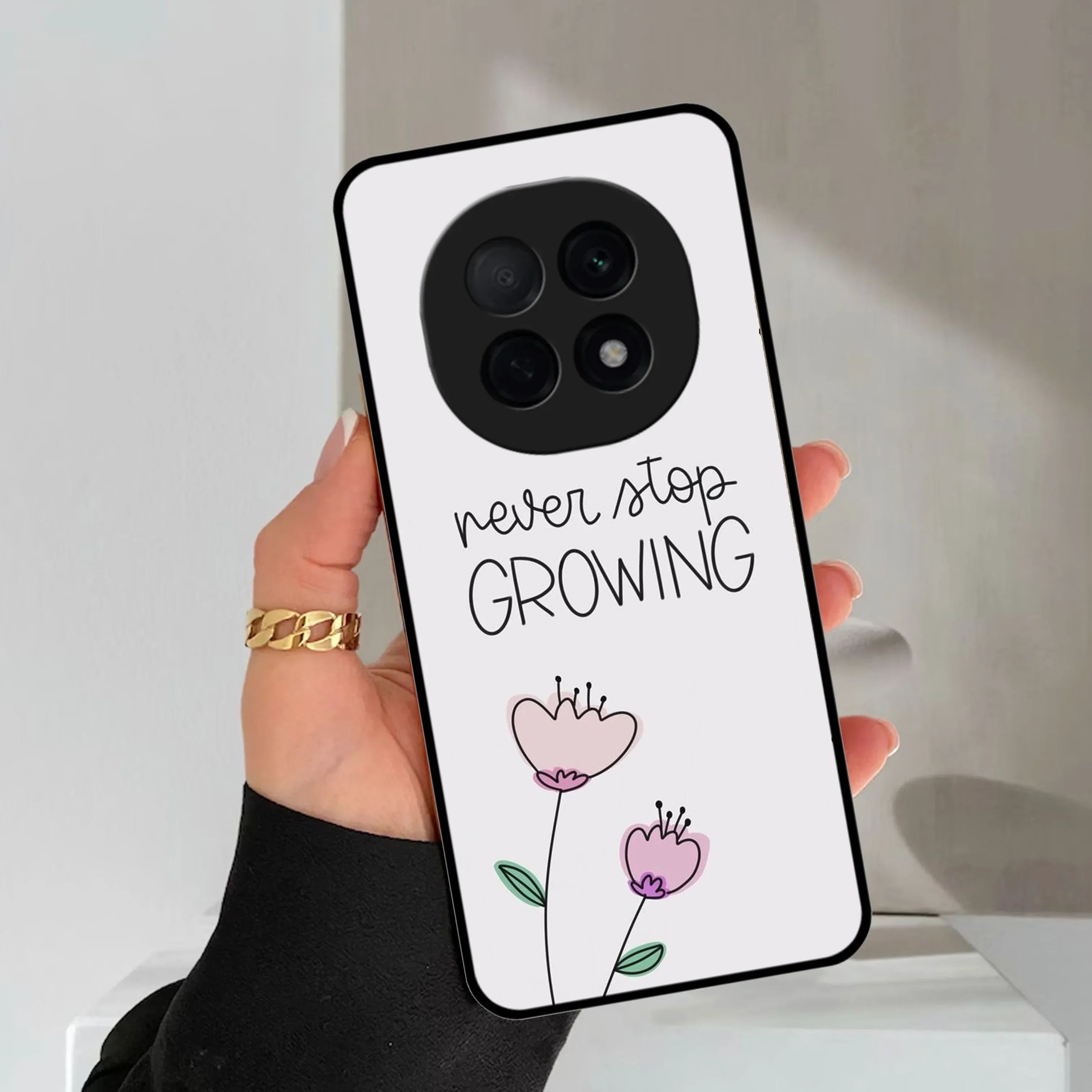 Never Stop Growing Glossy Metal Case Cover For Oppo - ShopOnCliQ