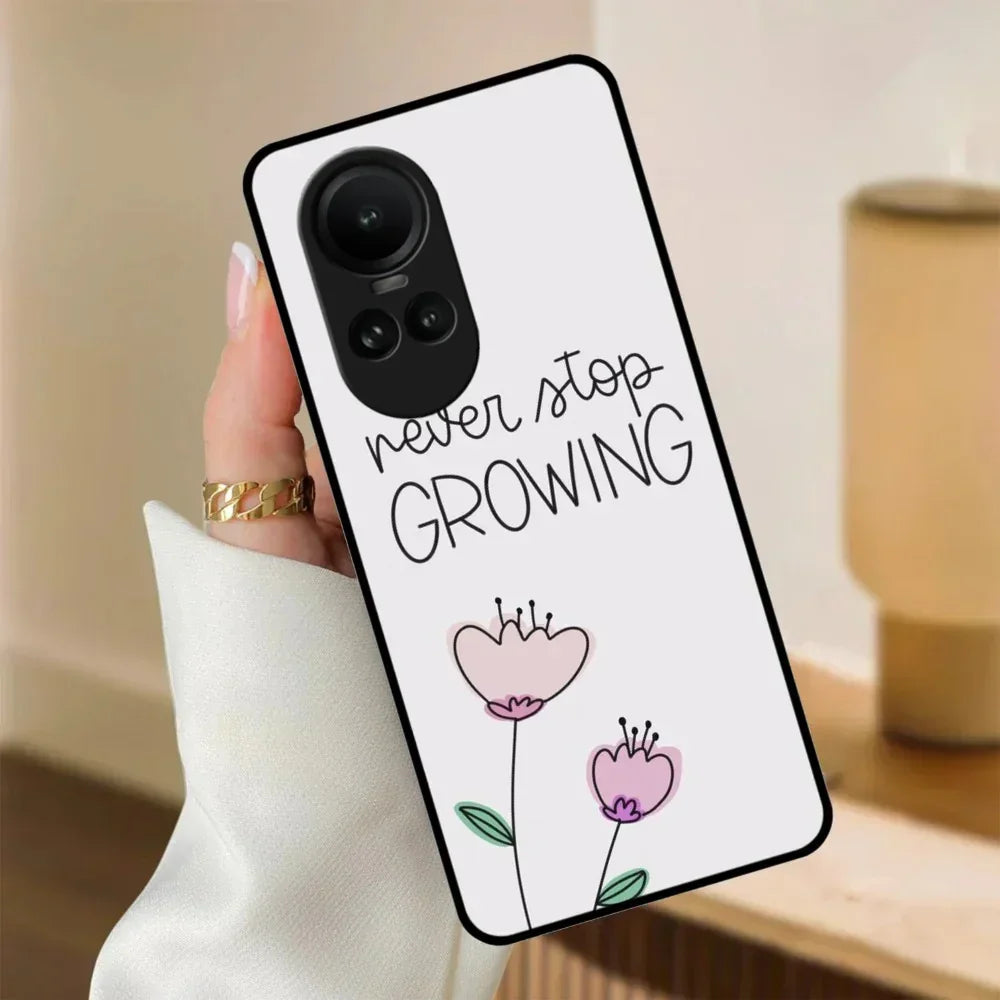Never Stop Growing Glossy Metal Case Cover For Oppo - ShopOnCliQ