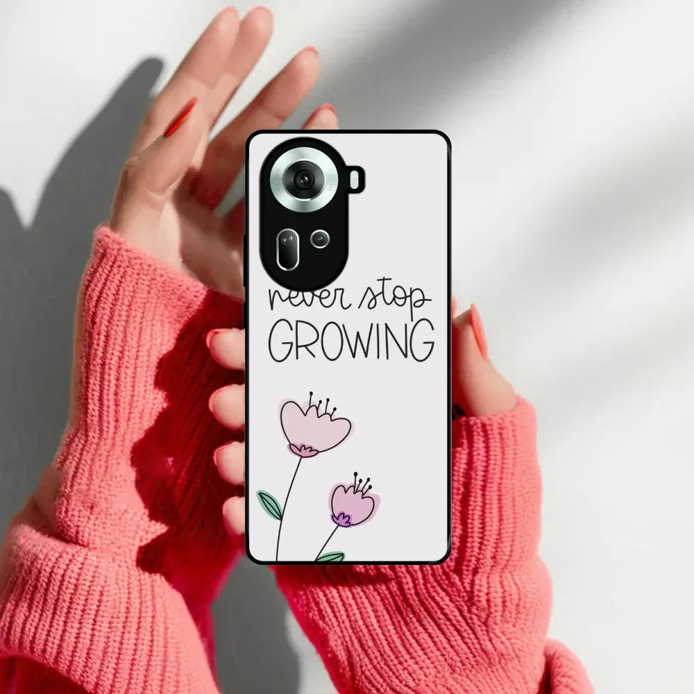 Never Stop Growing Glossy Metal Case Cover For Oppo - ShopOnCliQ