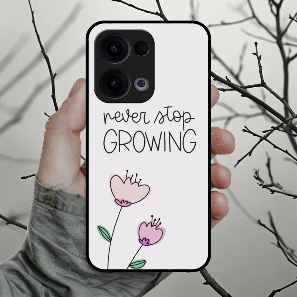 Never Stop Growing Glossy Metal Case Cover For Oppo - ShopOnCliQ