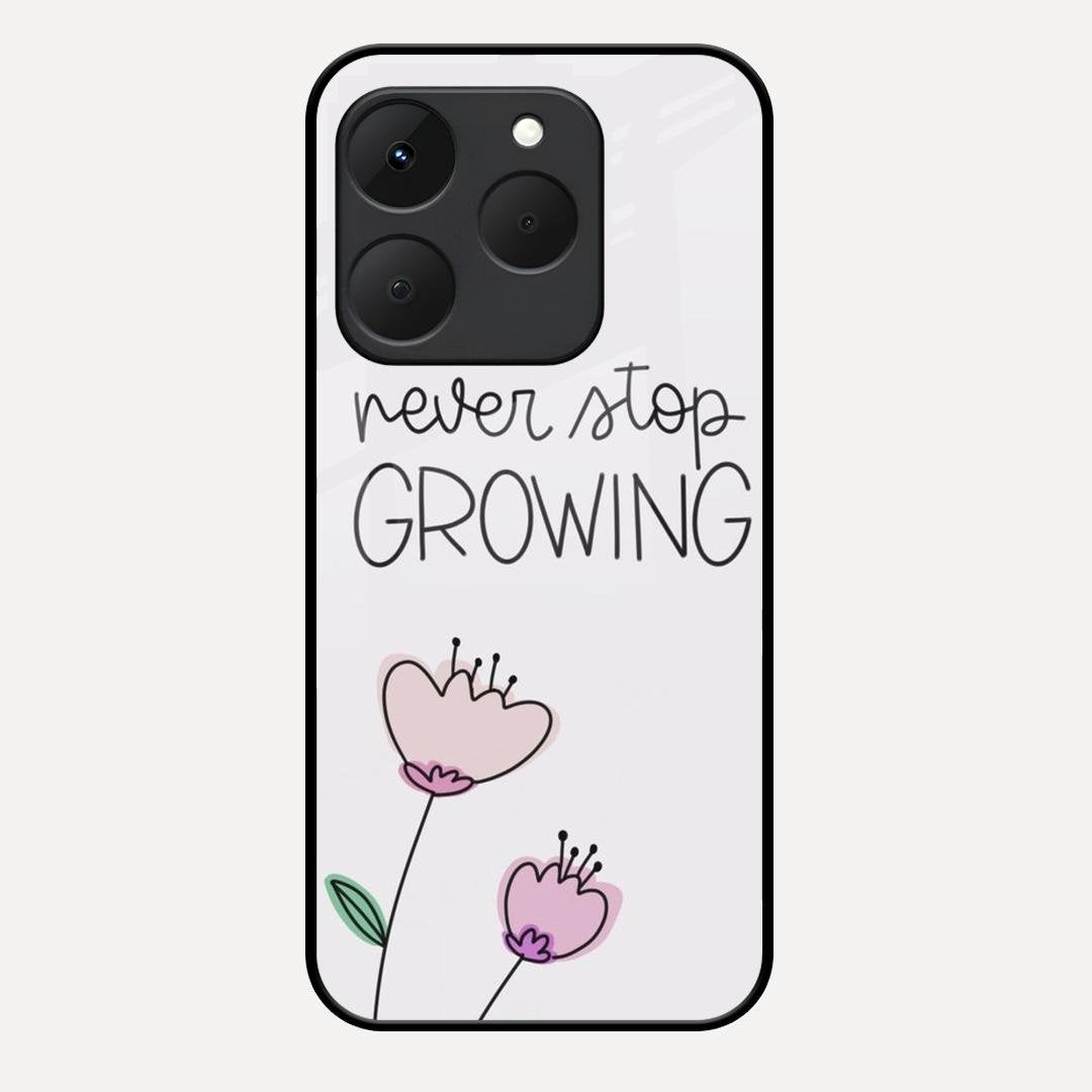 Never Stop Growing Glossy Metal Case Cover For Realme 15T 5G