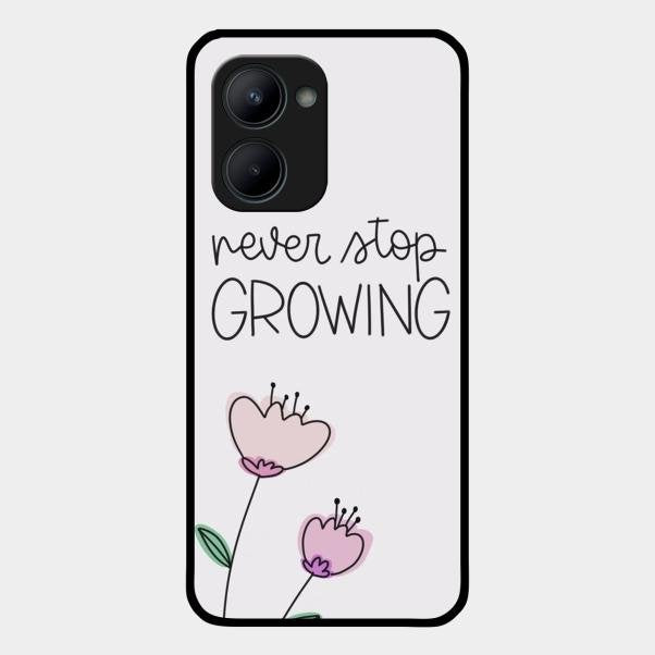 Never Stop Growing Glossy Metal Case Cover For Realme C33 2023