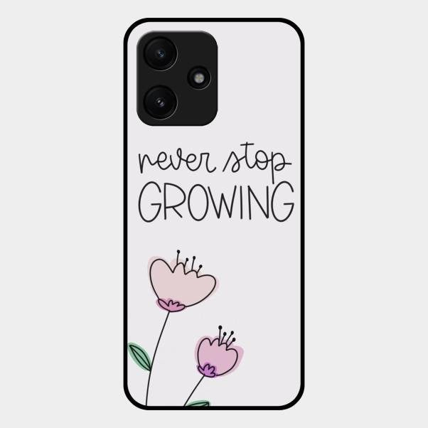 Never Stop Growing Glossy Metal Case Cover For Redmi 12 5G